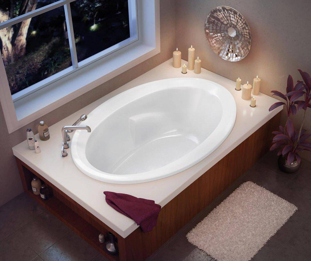 MAAX White 60 x 42 in. Soaker Drop-In Bathtub with End Drain 