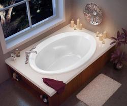 60 x 42 in. Soaker Drop-In Bathtub with End Drain in White