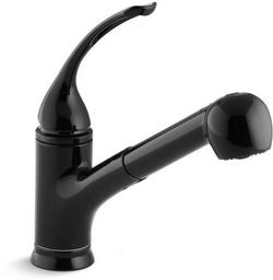Single Handle Kitchen Faucet in Black Black