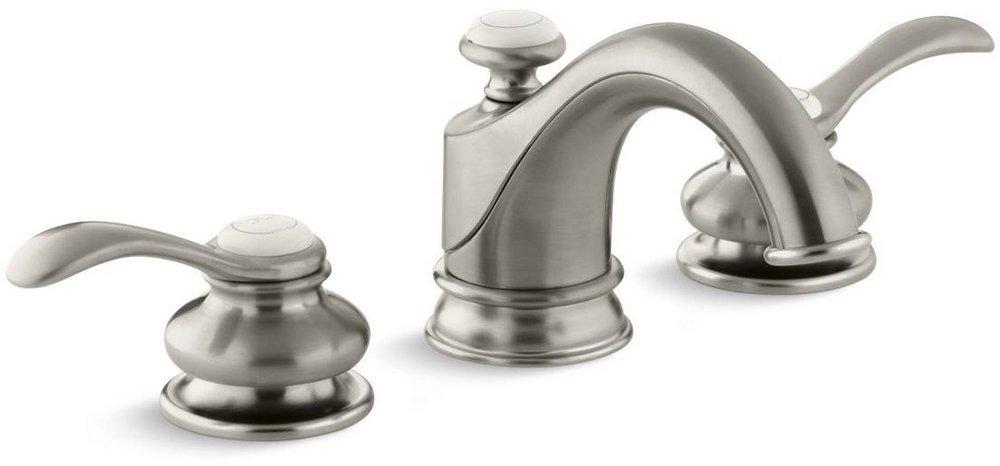 KOHLER Vibrant&reg; Brushed Nickel Two Handle Widespread Bathroom Sink Faucet 