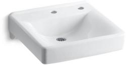20 in. Wall Mount Rectangular Vitreous China Bathroom Sink in White