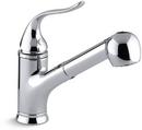 KOHLER Polished Chrome Single Handle Pull Out Kitchen Faucet with Two-Function Spray 