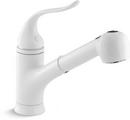 KOHLER White Single Handle Pull Out Kitchen Faucet with Two-Function Spray 