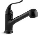 KOHLER Black Black&trade; Single Handle Pull Out Kitchen Faucet with Two-Function Spray 