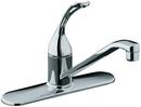 3-Hole Kitchen Faucet with Single Loop Handle and 6 in. Spout Height in Polished Chrome