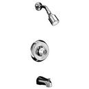 Shower Faucet Trim with Handle and Slip-Fit Spout in Polished Chrome