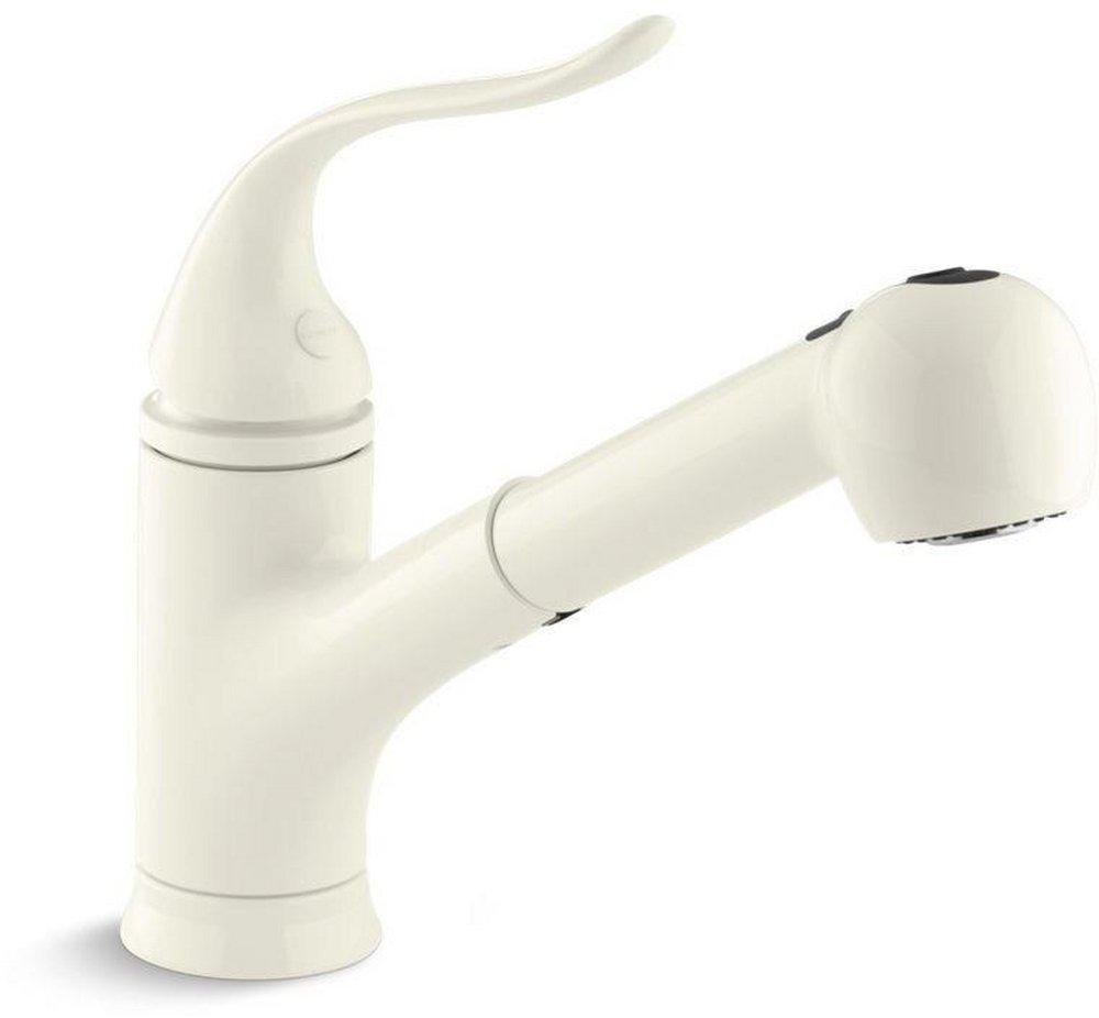 KOHLER Biscuit Single Handle Pull Out Kitchen Faucet with Two-Function Spray 