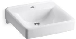 20 in. Wall Mount Rectangular Vitreous China Bathroom Sink in White