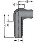 Grey Insert x MIPT Barbed Straight PVC 90 Degree Elbow 