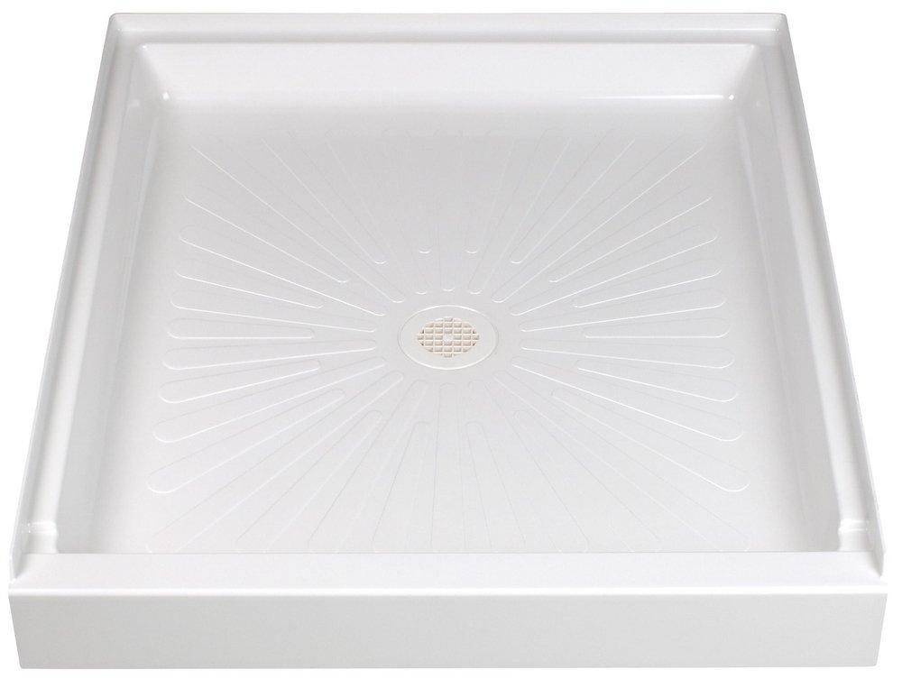 E.L. Mustee & Sons White 42 in. Rectangle Shower Base 