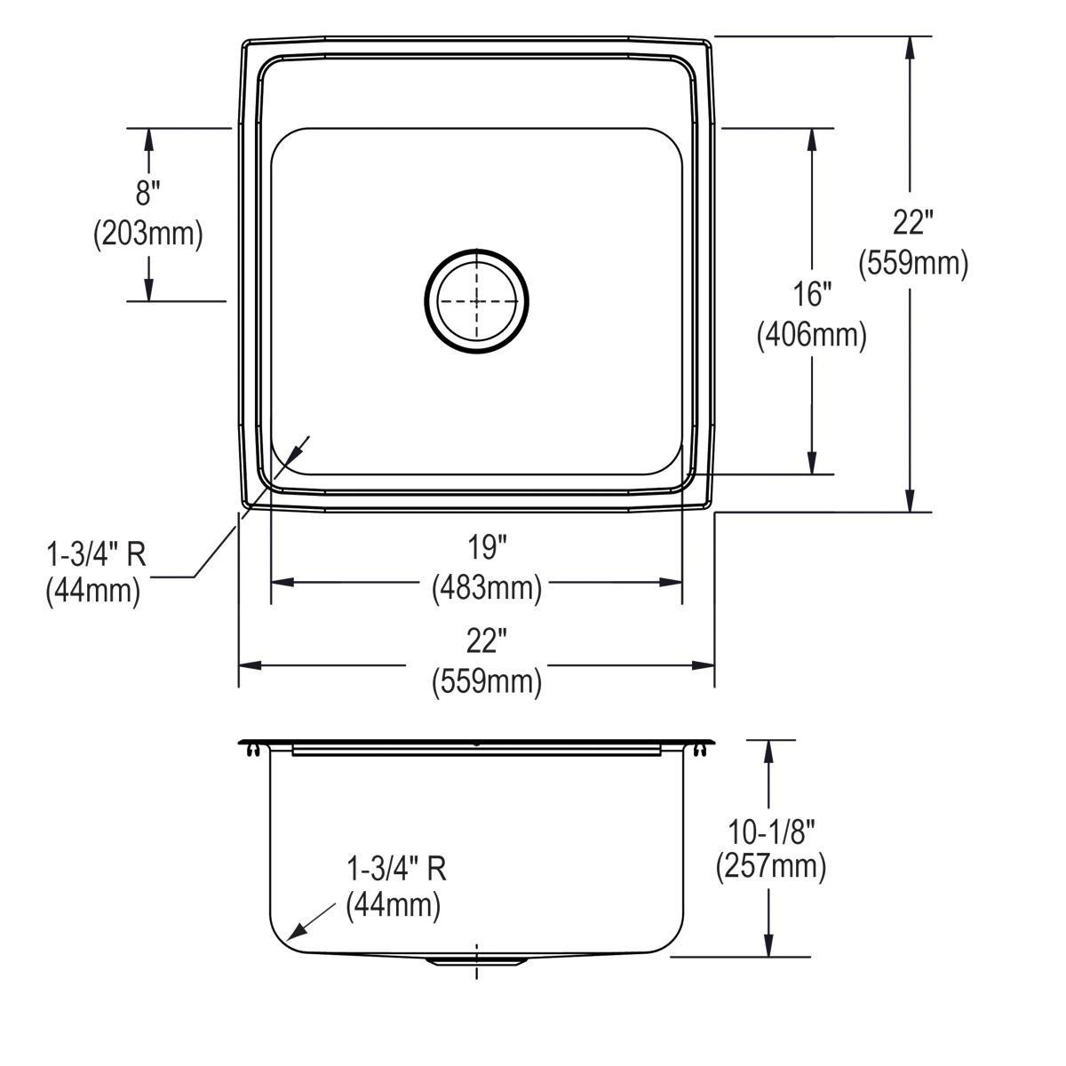 Elkay Lustrous Satin 25 x 17 x 5-1/2 in. Drop-in Classroom Sink 