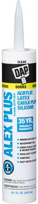 DAP Clear 10.1 oz. Acrylic Latex Caulk with Silicone 