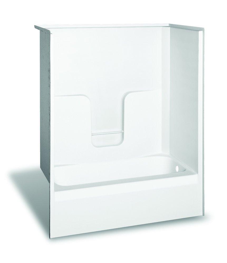 Aker by MAAX Biscuit 60 x 33 in. Tub and Shower with Left Hand Drain 