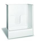 Aker by MAAX Biscuit 60 x 33 in. Tub and Shower with Left Hand Drain 
