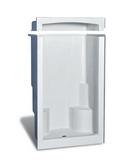 75 x 48 in. Gelcoat Reinforced Shower Unit with 2-Seat and Center Drain in Bone