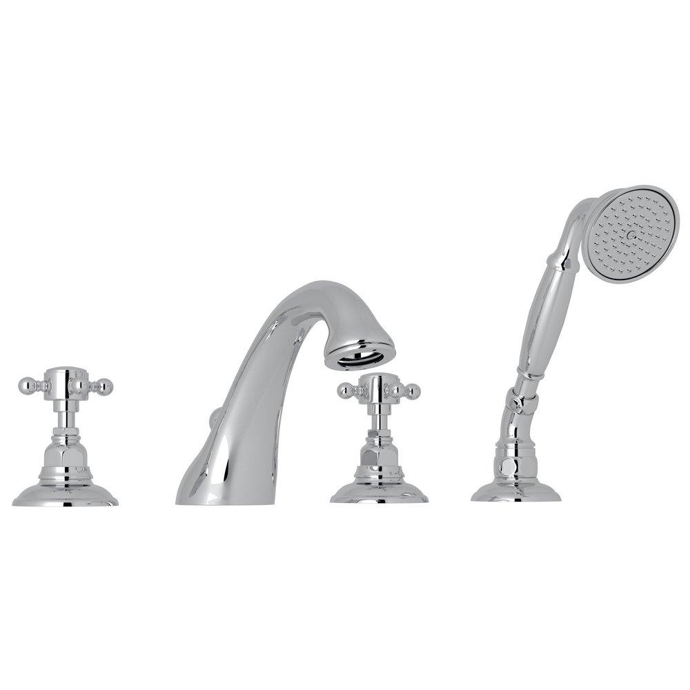 ROHL&reg; Polished Chrome Two Handle Roman Tub Faucet 
