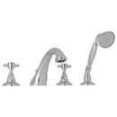 4-Hole Tub Filler with Double Cross Handle in Polished Chrome
