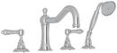 Two Handle Roman Tub Faucet with Handshower in Polished Chrome