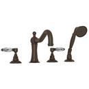 9 gpm 4-Hole Roman Tub Faucet with Double Lever Handle in Tuscan Brass