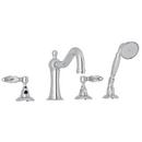 9 gpm 4-Hole Roman Tub Faucet with Double Lever Handle in Polished Chrome