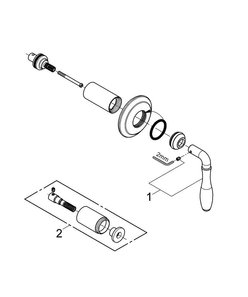 GROHE StarLight&reg; Chrome Single Handle Bathtub & Shower Faucet (Trim Only) 