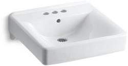 20 in. Wall Mount Rectangular Vitreous China Bathroom Sink in White