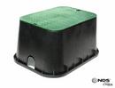 24 in. Rectangle Sewer Valve Box with Cover in Black and Green
