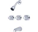 Central Brass Polished Chrome 2.5 gpm Tub and Shower Set with Triple Lever Handle 