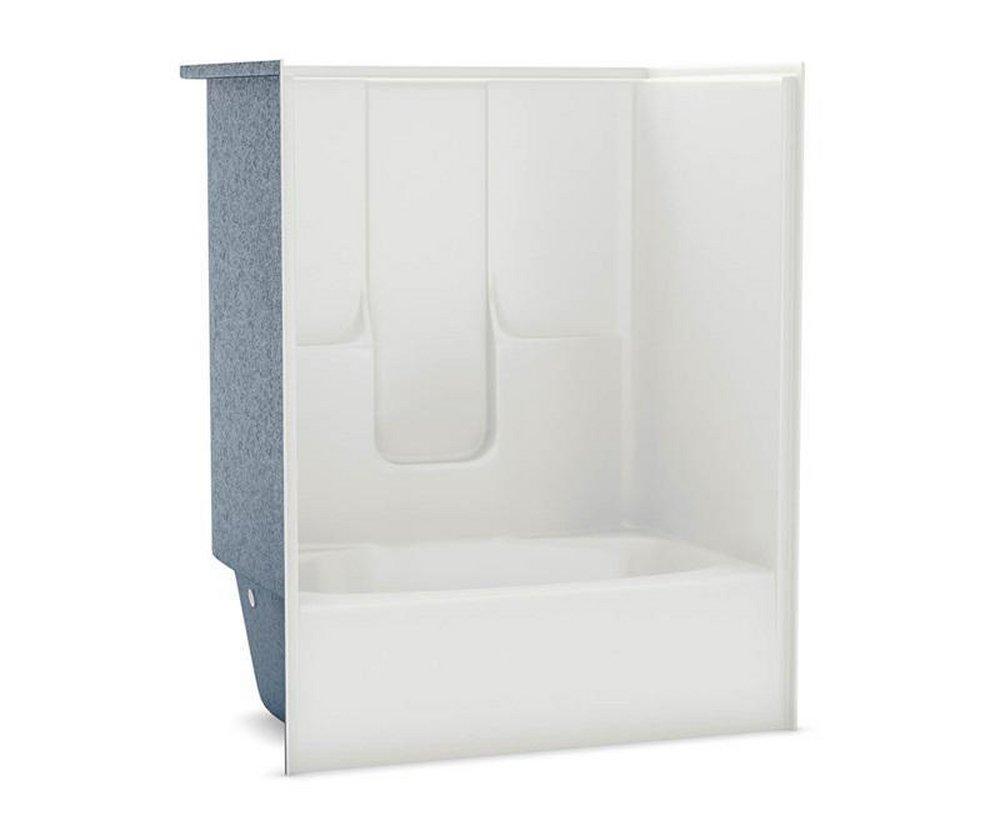 Aker by MAAX White 42 in. Gelcoated Fiberglass Tub and Shower with Right Hand Drain 
