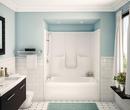 Aker by MAAX White 42 in. Gelcoated Fiberglass Tub and Shower with Right Hand Drain 