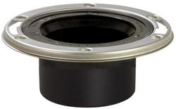 3 x 4 in. Flush to Floor Open Closet Flange Stainless Steel