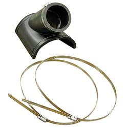 Flexible PVC Saddle Wye, 4 in. Plastic - 12 in. Clay Saddle x 4 in. Sch. 40 Cast Iron or SDR35 Inlet