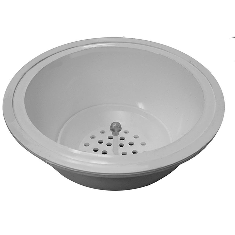 Jones Stephens White Floor Mount Plastic Floor Sink 