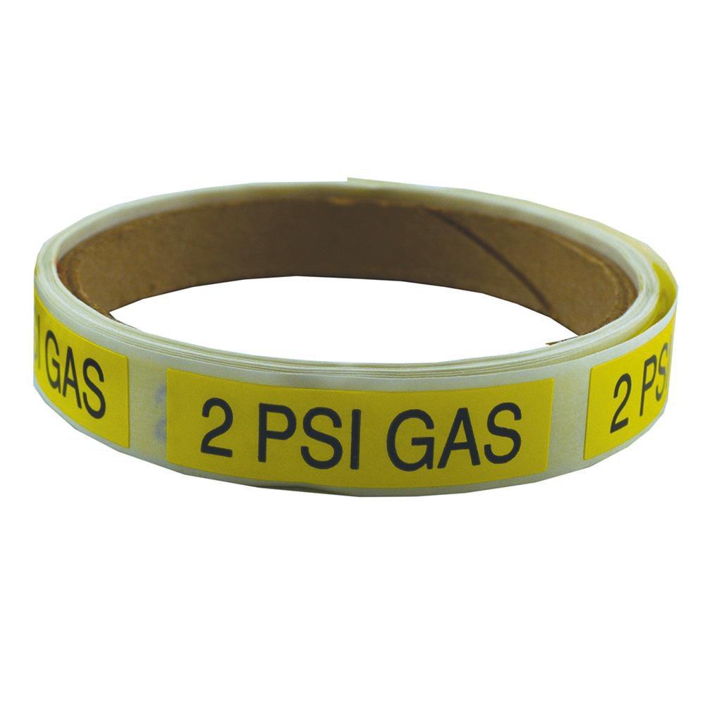 Jones Stephens White 100 in. Gas Line Marking Labels 