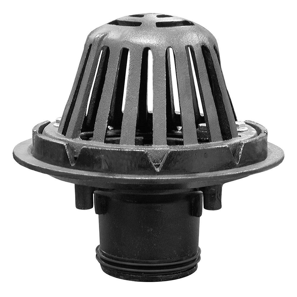 4 in. No-Hub Roof Drain with Cast Iron Dome 
