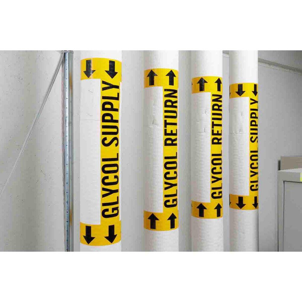 Brady Worldwide Black/Yellow 2-1/4 x 14 in. Custom Pipe Marker 