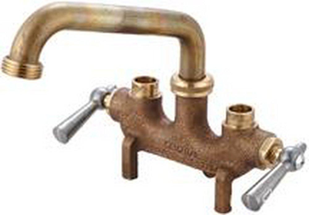 Central Brass Rough Brass Two Lever Handle Laundry Faucet 