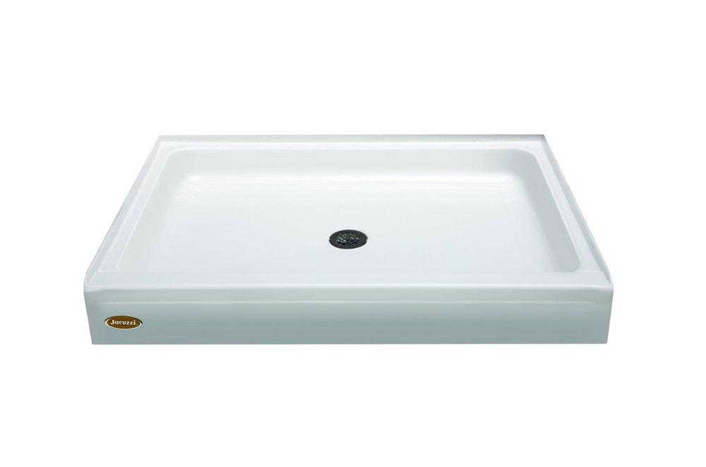 JACUZZI&reg; White 42 x 48 in. Rectangle Shower Base with Center Drain 