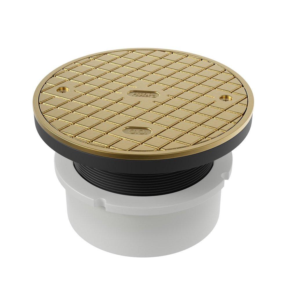 PROFLO&reg; MIPT Straight ABS Adjustable Clean-Out with 6 in. Brass Cover and Ring 