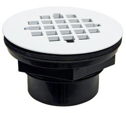 2 in. Push On Plastic Shower Drain in White