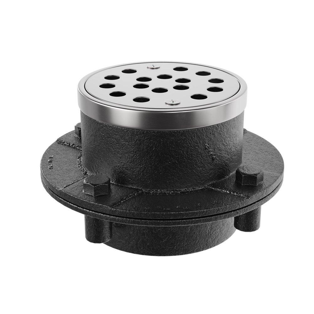 PROFLO&reg; Stainless Steel 2 in. Threaded Cast Iron Shower Drain 