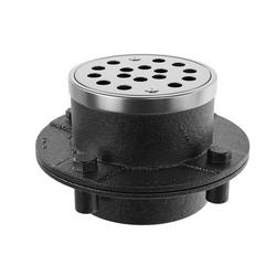 2 in. Threaded Cast Iron Shower Drain in Stainless Steel