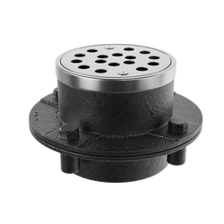 2 in. Threaded Cast Iron Shower Drain in Stainless Steel