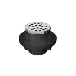 2 in. No Caulk Cast Iron Shower Drain in Stainless Steel