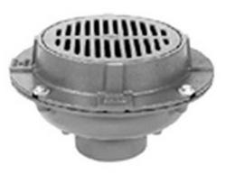 2 in. No Hub Cast Iron Floor Drain with 9 in. Round Cast Iron Strainer