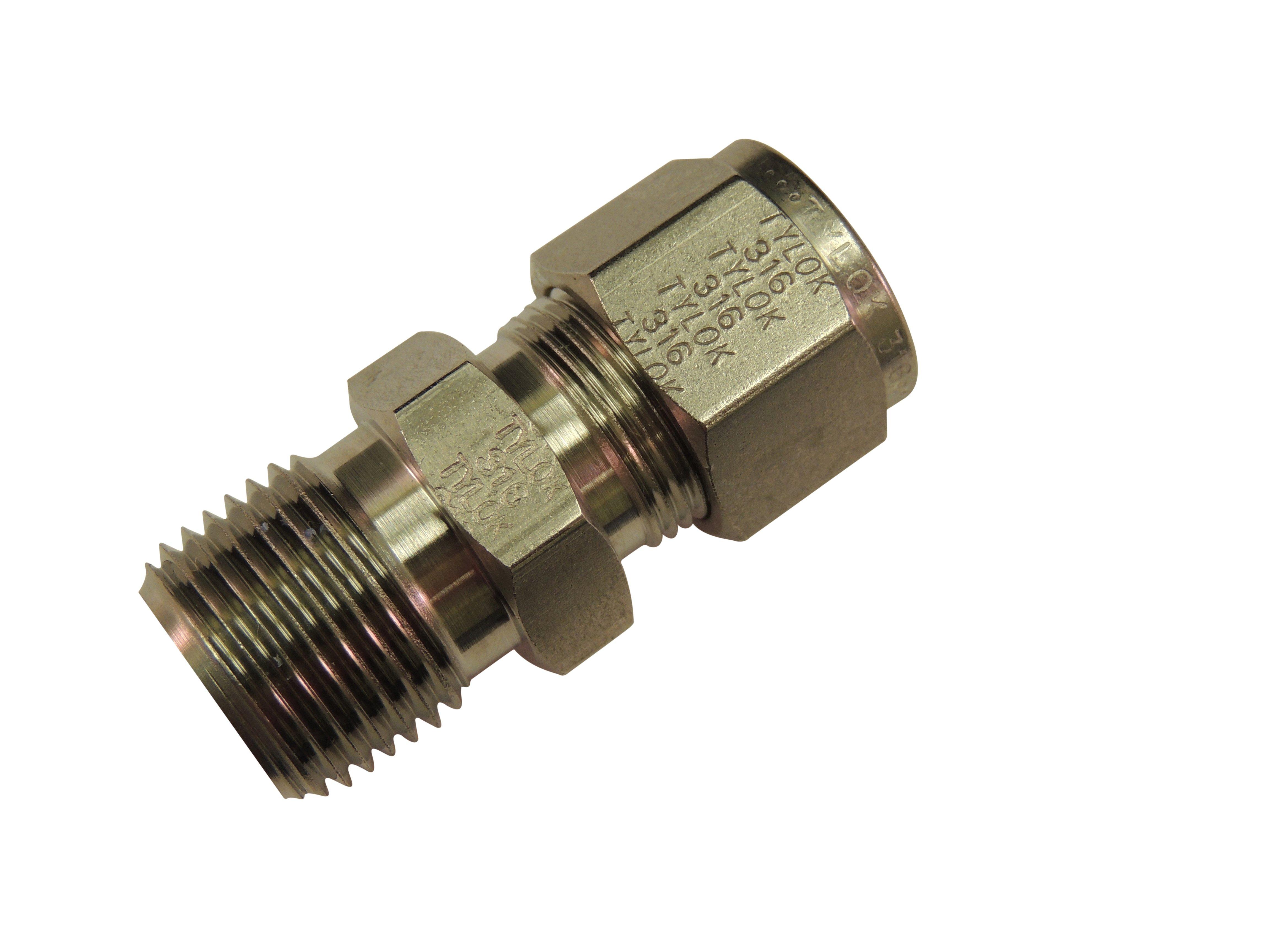 Tylok OD Tube x MNPT Reducing 316 Stainless Steel Double Ferrule Connector 