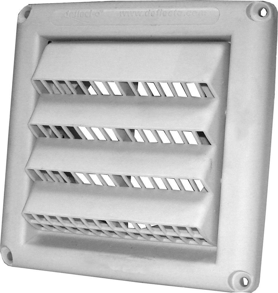 Deflecto White 6 in. Brown Louvered Hood 