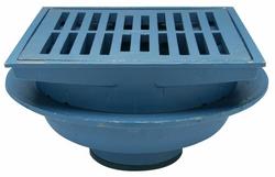 4 in. No Hub Cast Iron Floor Drain with Square Cast Iron Strainer