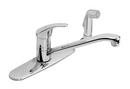 3-Hole Deckmount Swivel Kitchen Faucet with Single Lever Handle and Sidespray in Polished Chrome