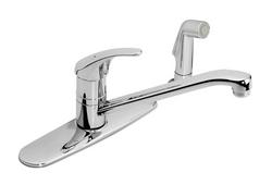Single Handle Kitchen Faucet with Side Spray in Polished Chrome